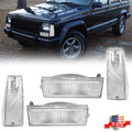 Set of 4 Clear Front Signal and Side Marker Lights for Jeep Cherokee (1984–1996) & Comanche (1986–1992)
