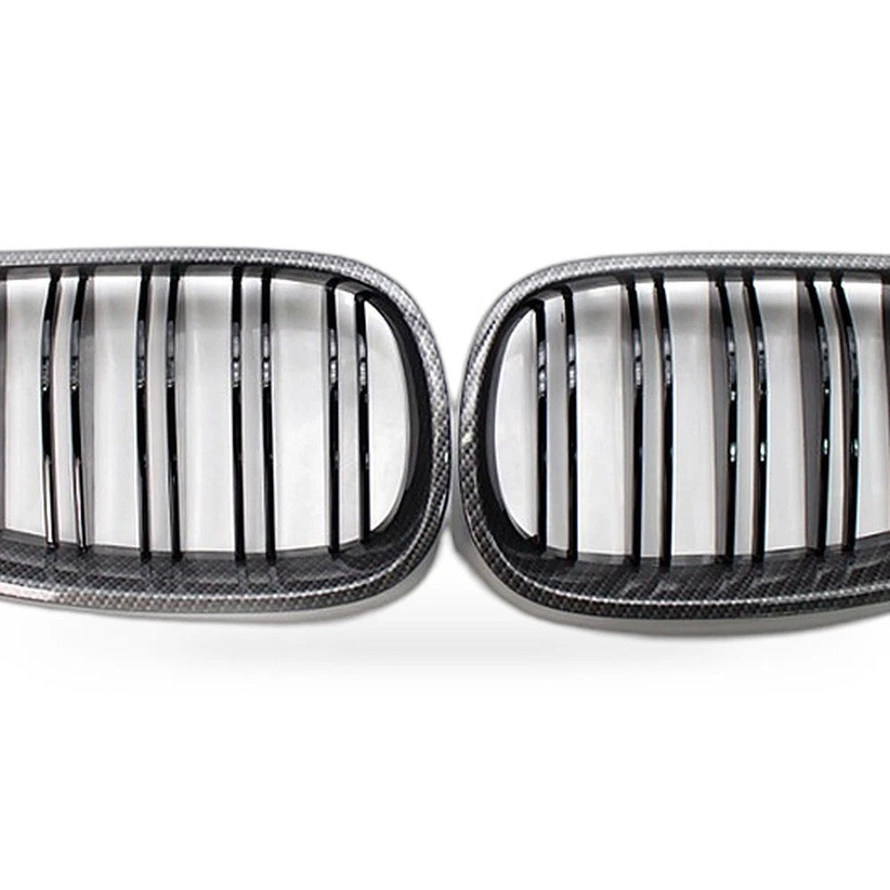 Carbon Pattern Dual Line Front Grille for BMW 5 Series E60 E61 (2004–2009)