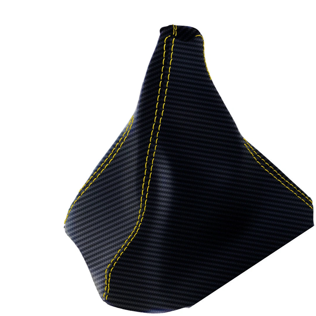 Manual Shift Boot PVC Carbon Fiber for Hummer H3 (2005–2010) Yellow Stitch