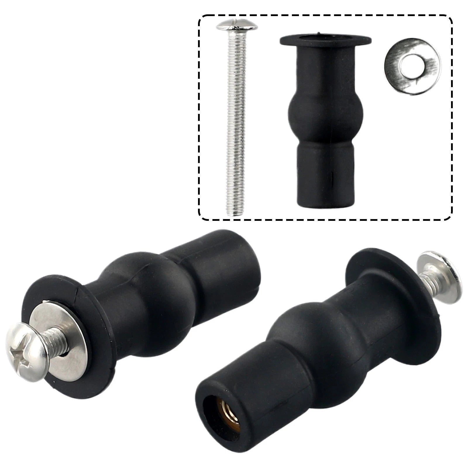 Rubber Toilet Seat Screws Hinges Fixings for WC Blind Hole Parts