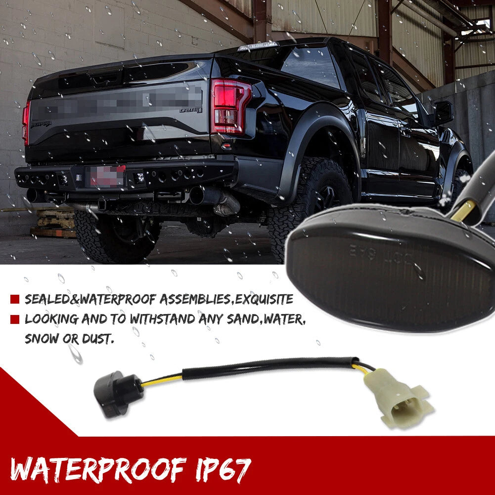 2X Smoked Red LED Rear Fender Side Marker Lights for Ford Raptor (2017–2021)