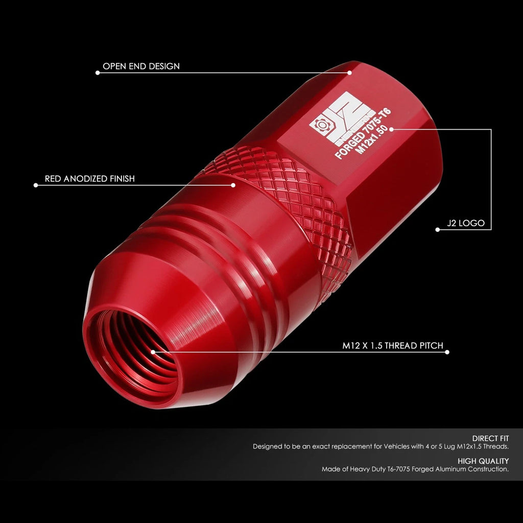 Set of 20 Open End Lug Nuts M12 X1.5 21mm OD for J2 Engineering