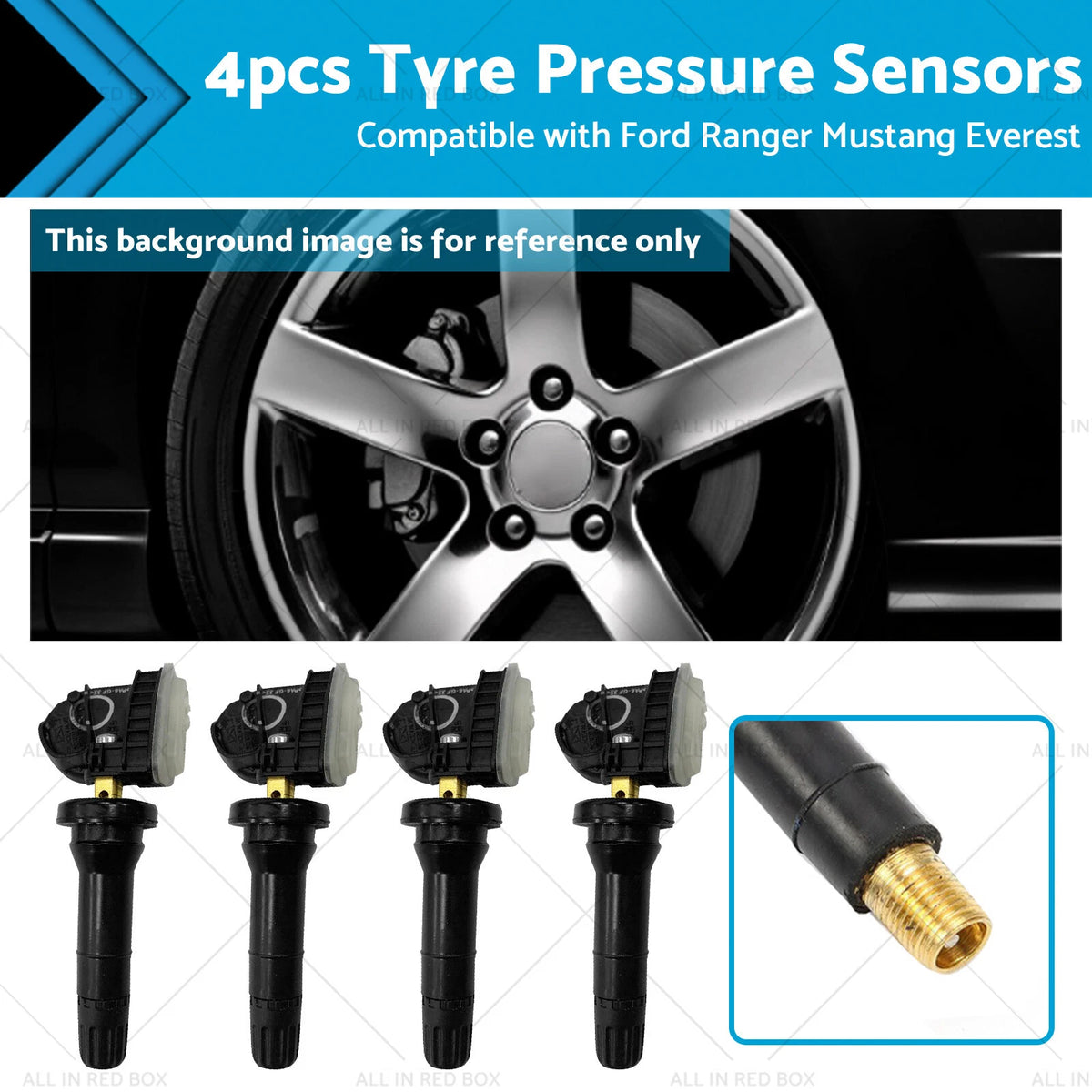 Set of 4 Tyre Pressure Sensors for Ford Ranger Everest Mustang F2GZ1A189G