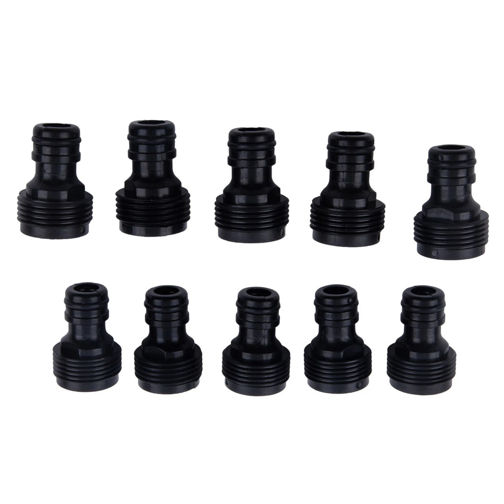 10 Pack of Plastic Male Hose Quick Connect Fittings for Garden Use