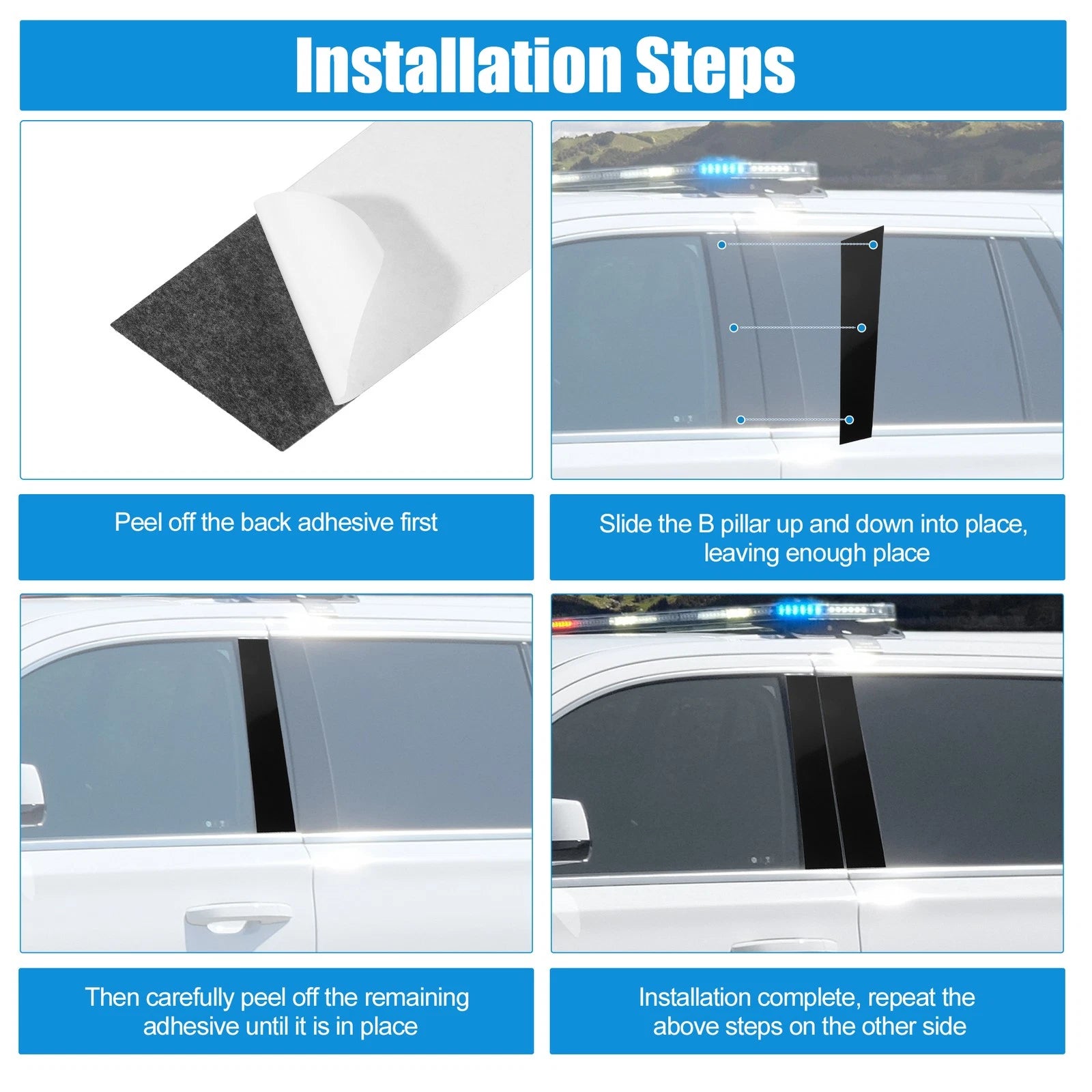 10Pcs B Pillar Trim Exterior Garnish for Hyundai Sonata (2011–2014)