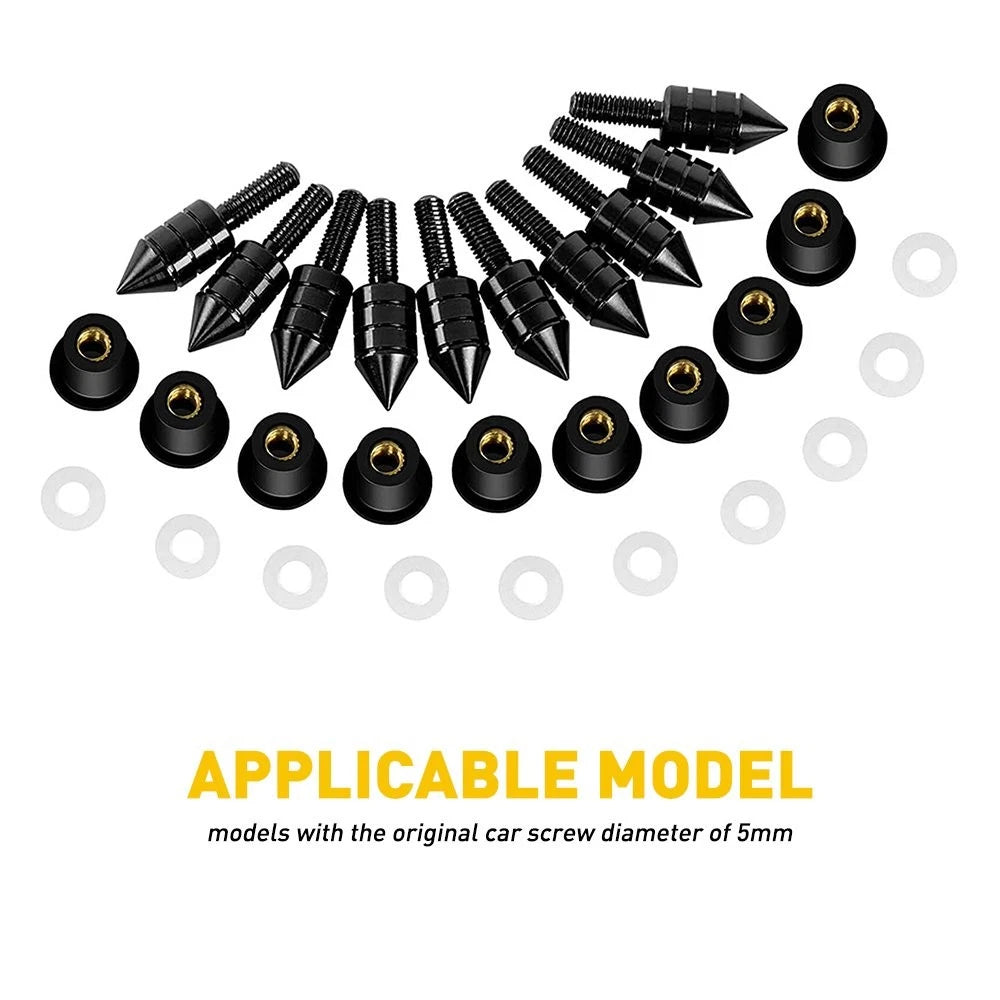 M5 5mm Black Spike Windscreen Fairings Plate for Universal Motorcycle