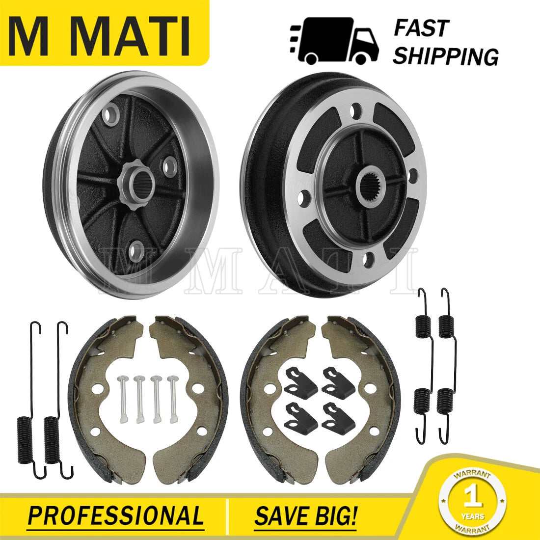 Front Brake Drums & Shoes for Kawasaki Mule (2020–2030) KAF540 KAF620