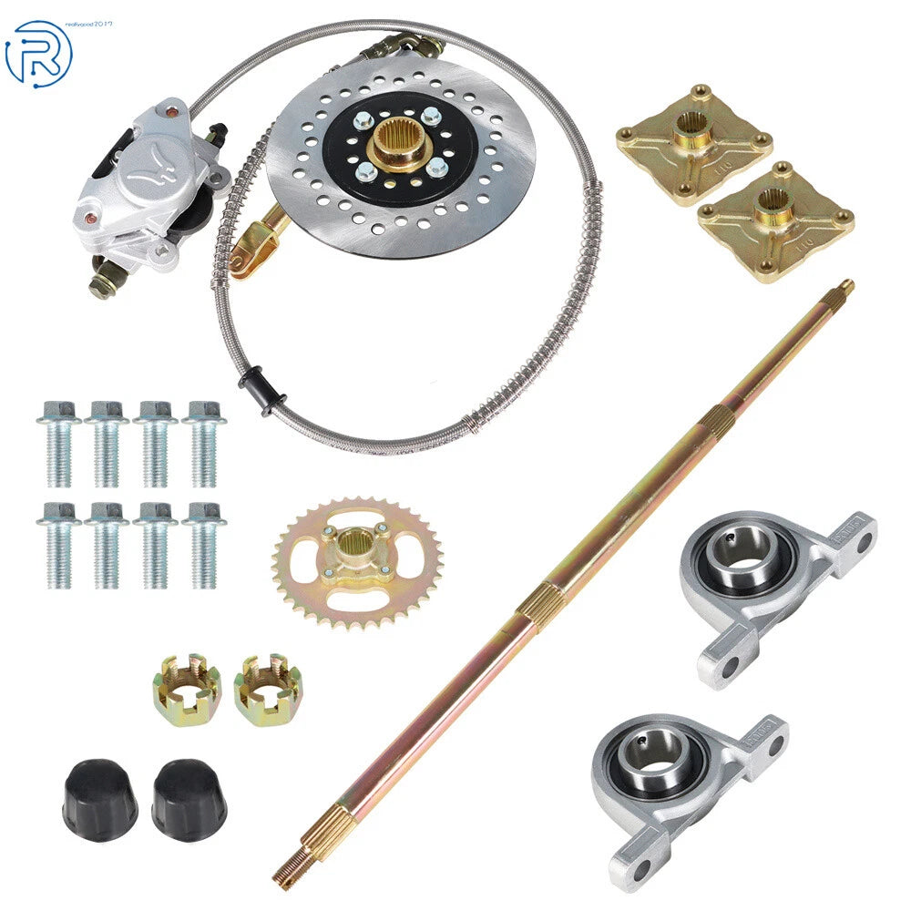 Sprocket Hub for Drift Trike + 32'' Go Kart Rear Axle Kit + Brake Assembly