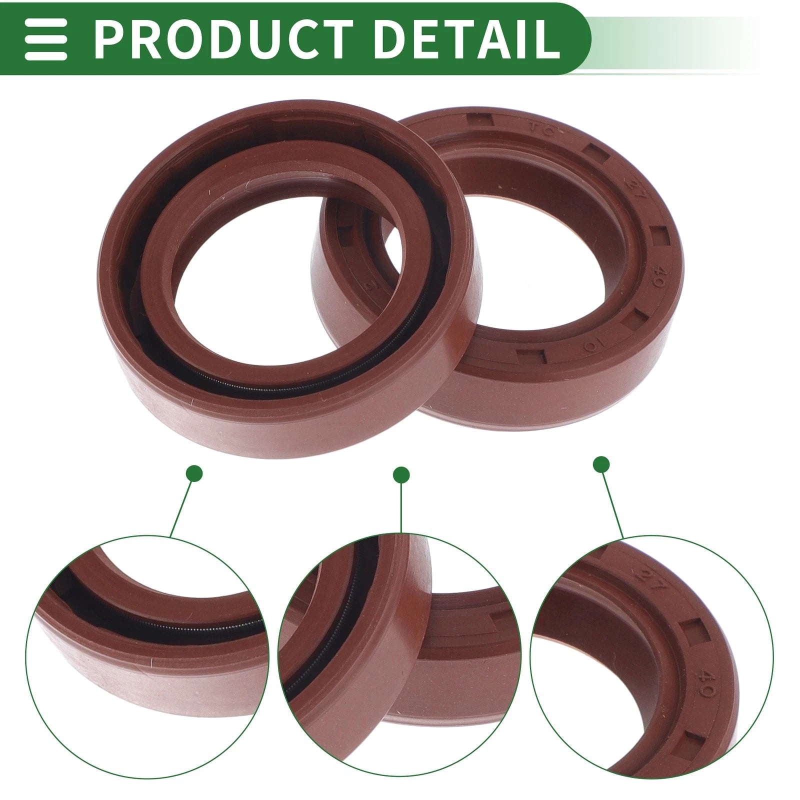 Set of 5 Oil Seal Rotary Shaft Seal FKM Rubber 27x40x10mm