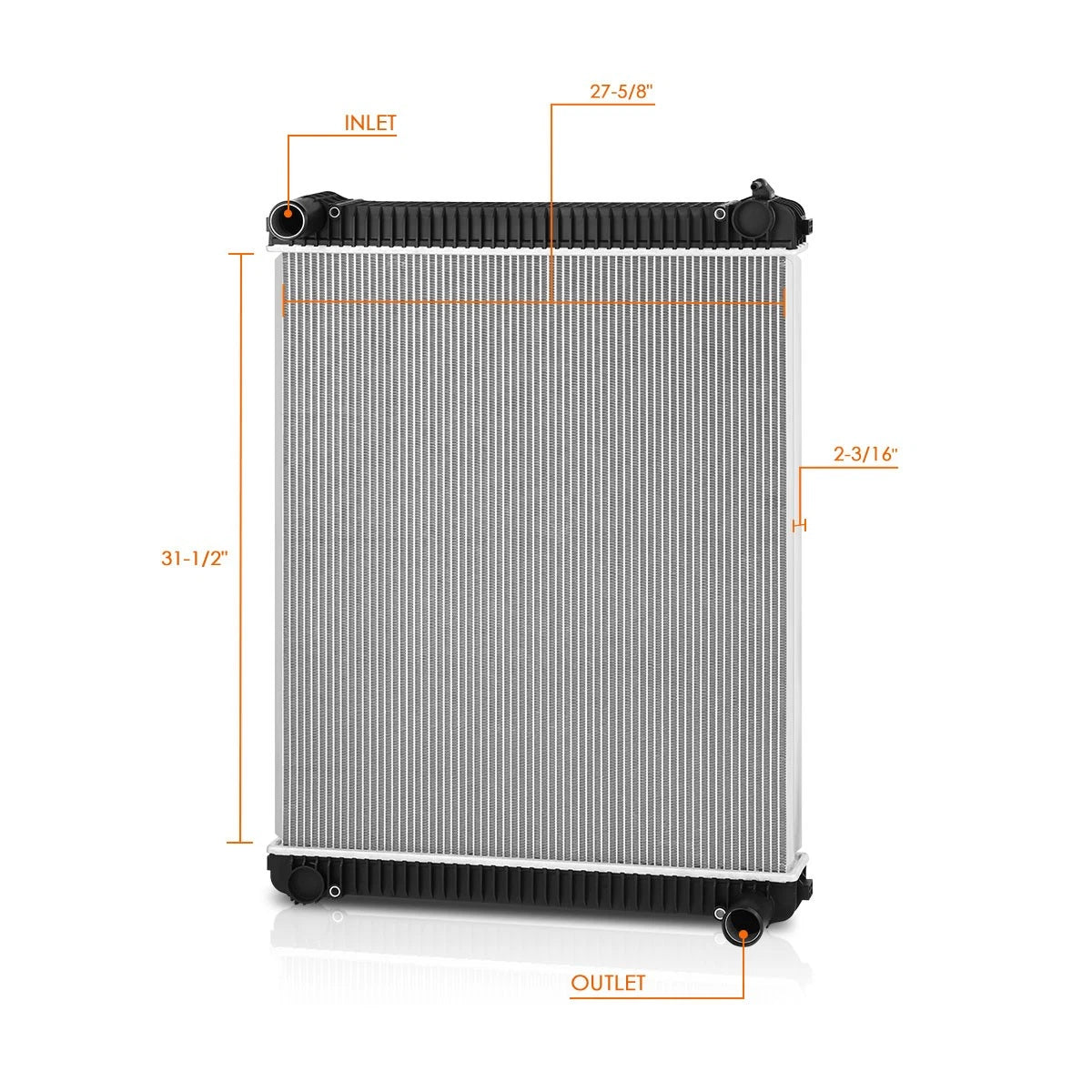 2-Row Aluminum Cooling Radiator for Freightliner Business Class M2 106 (2002–2014)