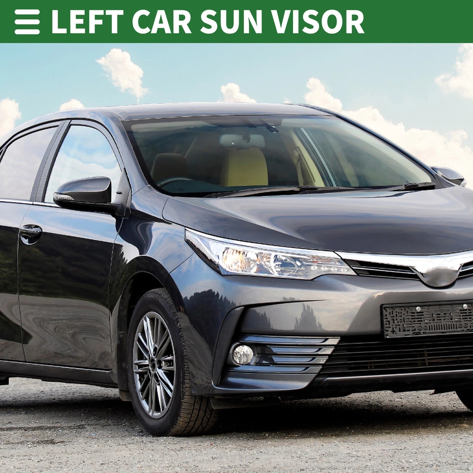 Left Sun Visor for Toyota Corolla (2009–2013) with Mirror No. 74320-12L50-B0