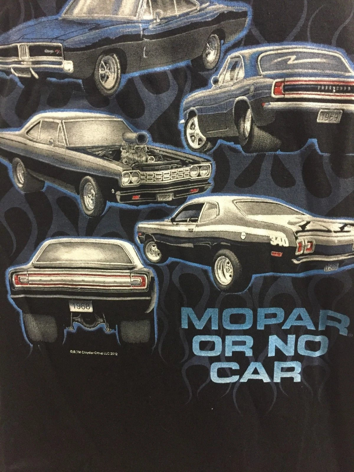 Licensed Black T-Shirt with Mopar Script for Dodge Charger Challenger (2010–2023)