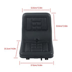 Universal Compact High Back Lawn Tractor Seat with Mounting Bolt Patterns