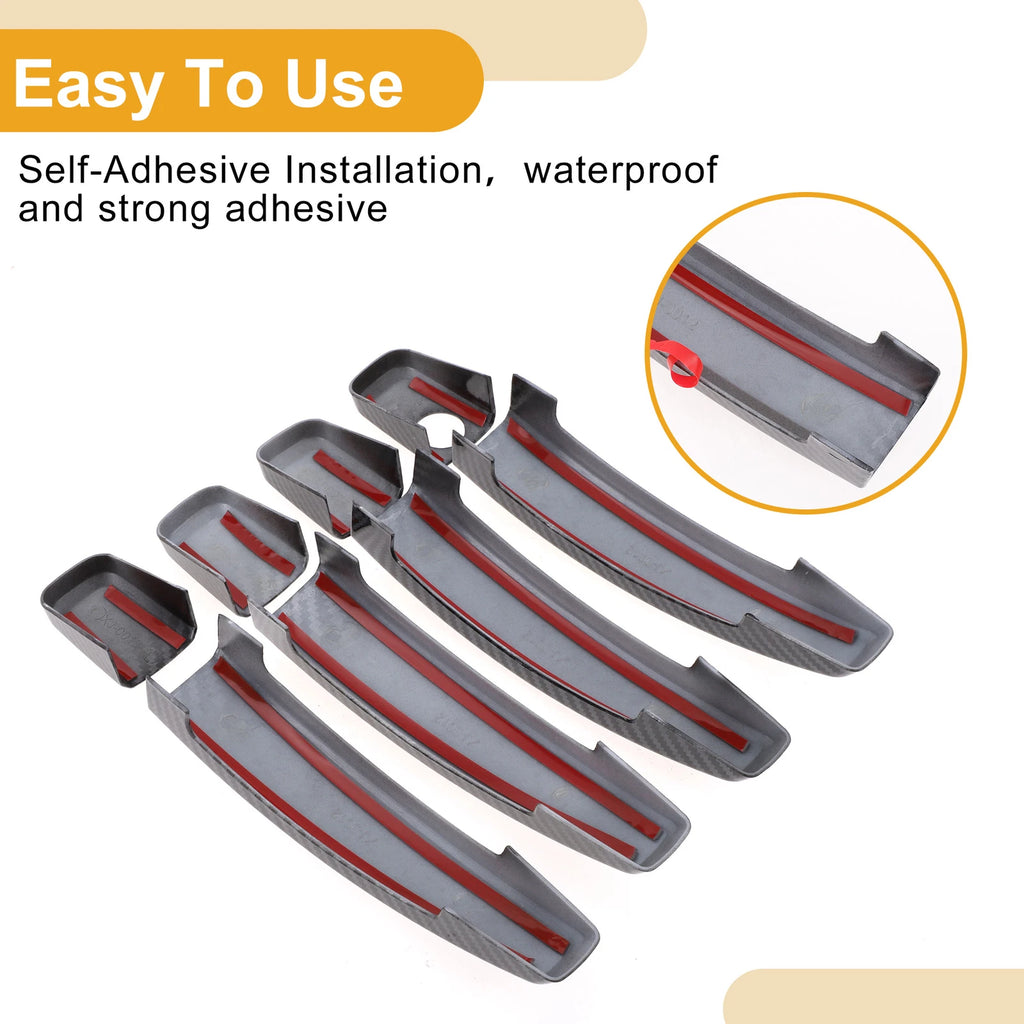 Car Door Handle Cover Trim for Chevrolet Cruze (2011–2019) Carbon Fiber Black