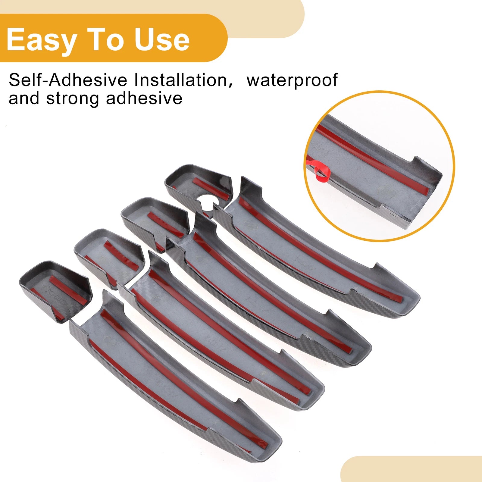 Car Door Handle Cover Trim for Chevrolet Cruze (2011–2019) Carbon Fiber Black