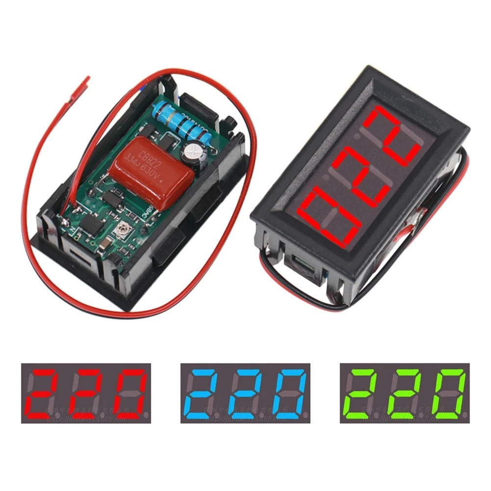 LED Digital 2-Line AC Voltage Meter AC220V 70V-500V Voltmeter
