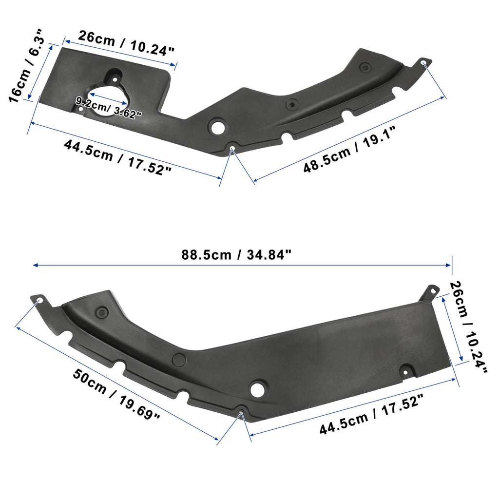 2X Engine Bay Side Panel Covers with Screw for Honda Civic (2016–2020)