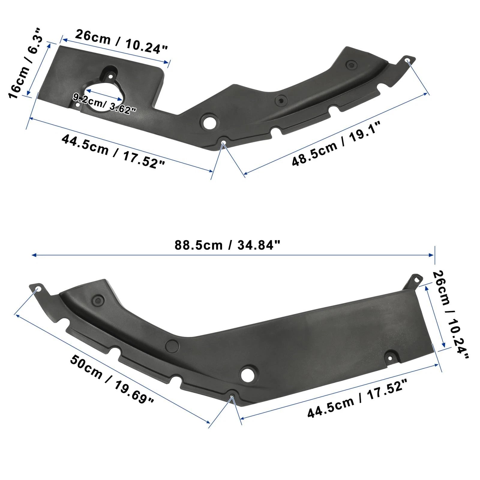 2X Engine Bay Side Panel Covers with Screw for Honda Civic (2016–2020)