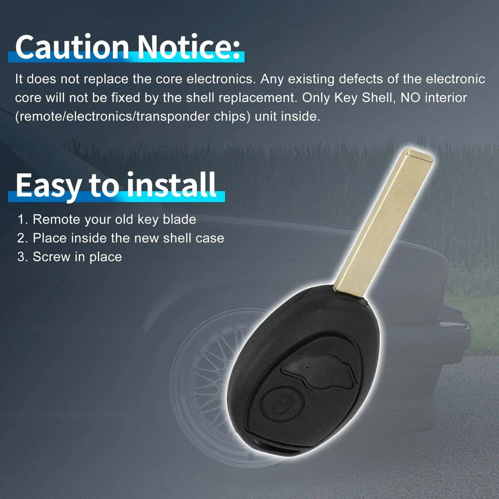 Buttons Keyless Entry Remote Fob Case for BMW Mini Cooper (2002 - 2005)