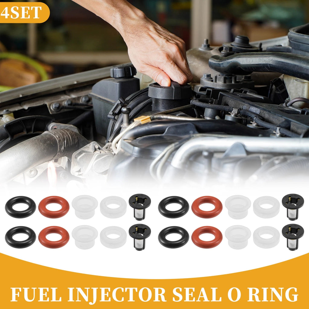 Set of 4 Fuel Injector Seal O Rings for Honda Fit (2009–2013) NBR Rubber