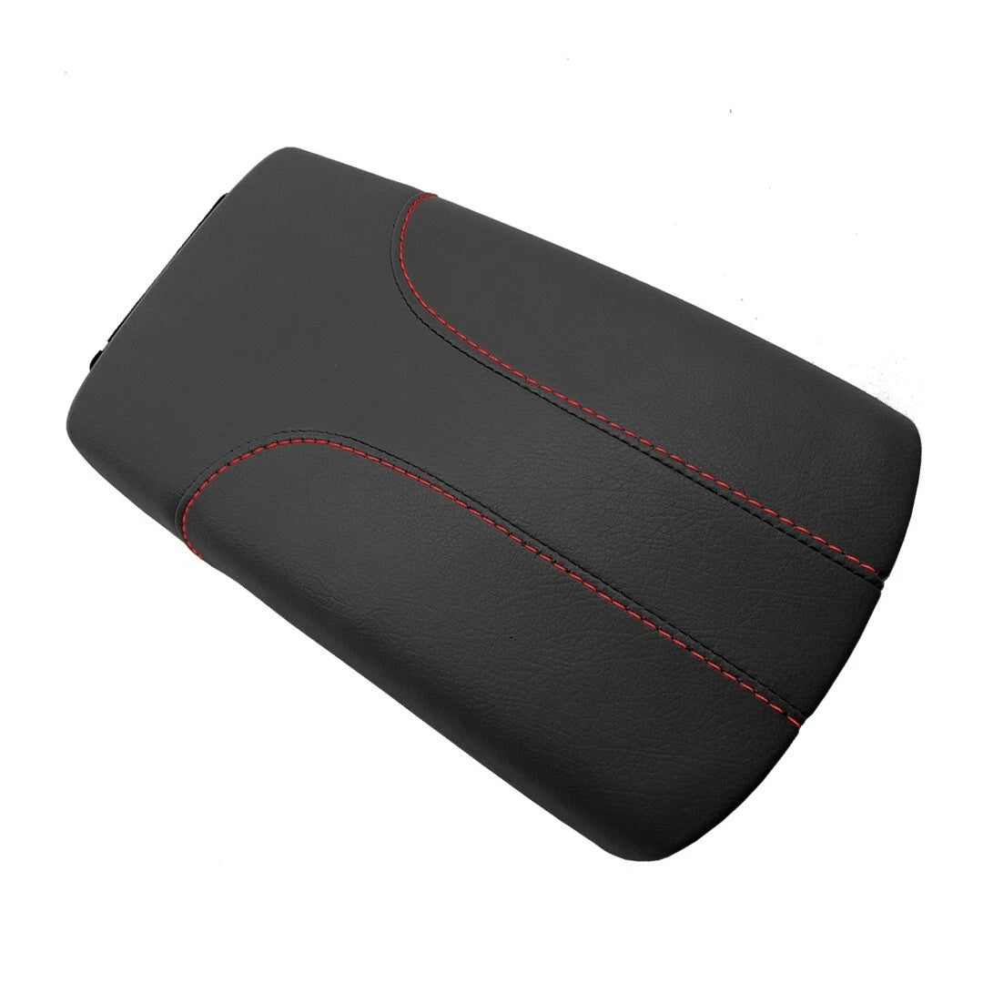 Console Lid Armrest Cover for Nissan Rogue (2017–2020) Red Stitch