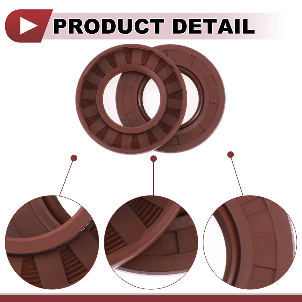 2X Oil Seal Rotary Shaft Seal FKM Rubber 35x65x8mm for [Make Model] 
