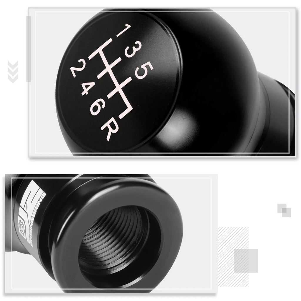 6-Speed Manual Shift Knob for J2 Teardrop Shape (Black) with 8/10/12mm Adapters