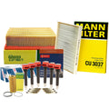 Tune-Up Kit with 6 Mann Filters & 6 Denso U-Groove Spark Plugs for Audi BKH
