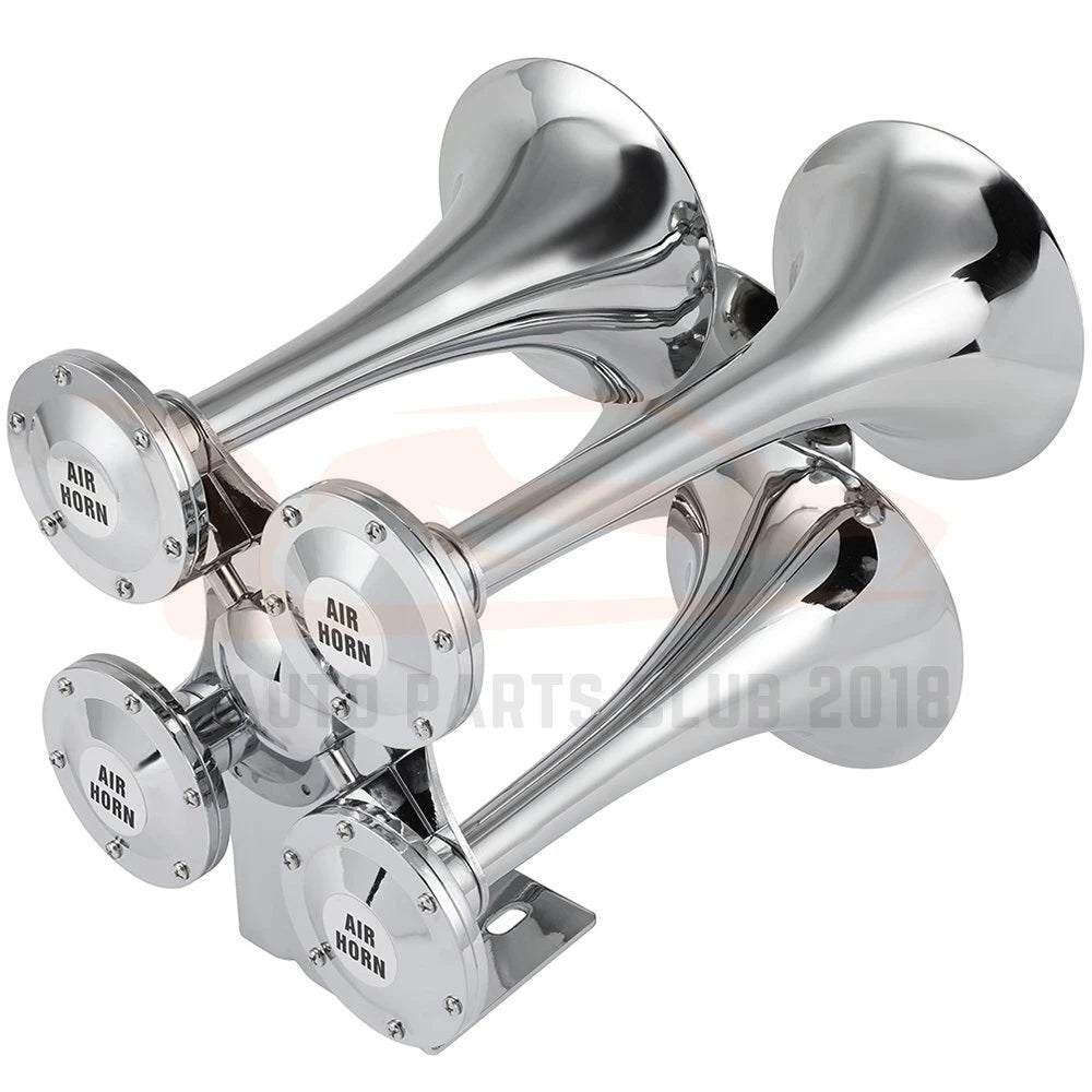 Quad Trumpet Horn for Truck Van Car Boat (12V)