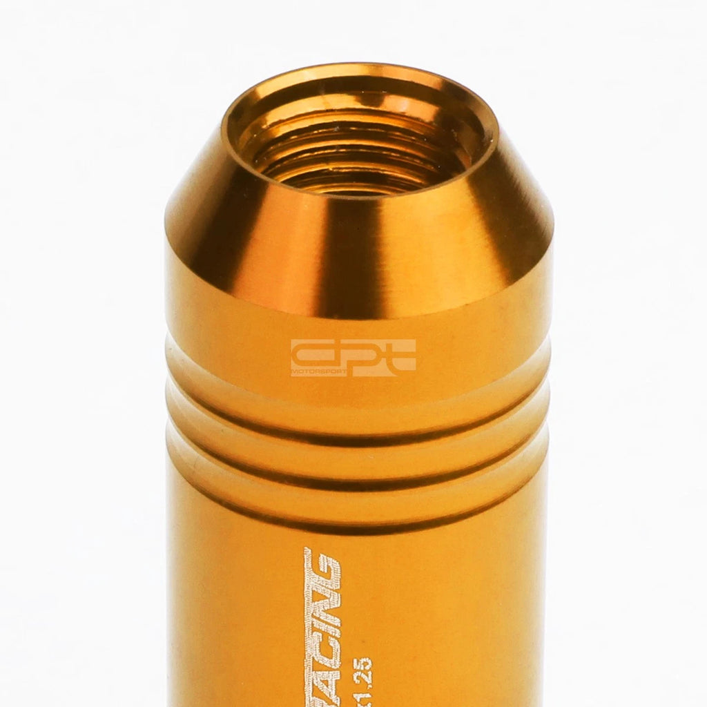 20 PC Open End M12x1.25 60mm Tall Orange Aluminum Lug Nuts for JDM Vehicles