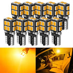 10PCS Amber Yellow T10 168 192 194 LED Front Side Marker Bulb for