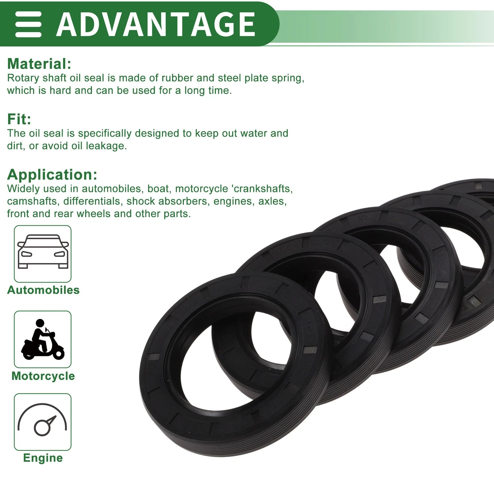 Set of 5 Oil Seals NBR Rubber 42x65x10mm for Various Models 