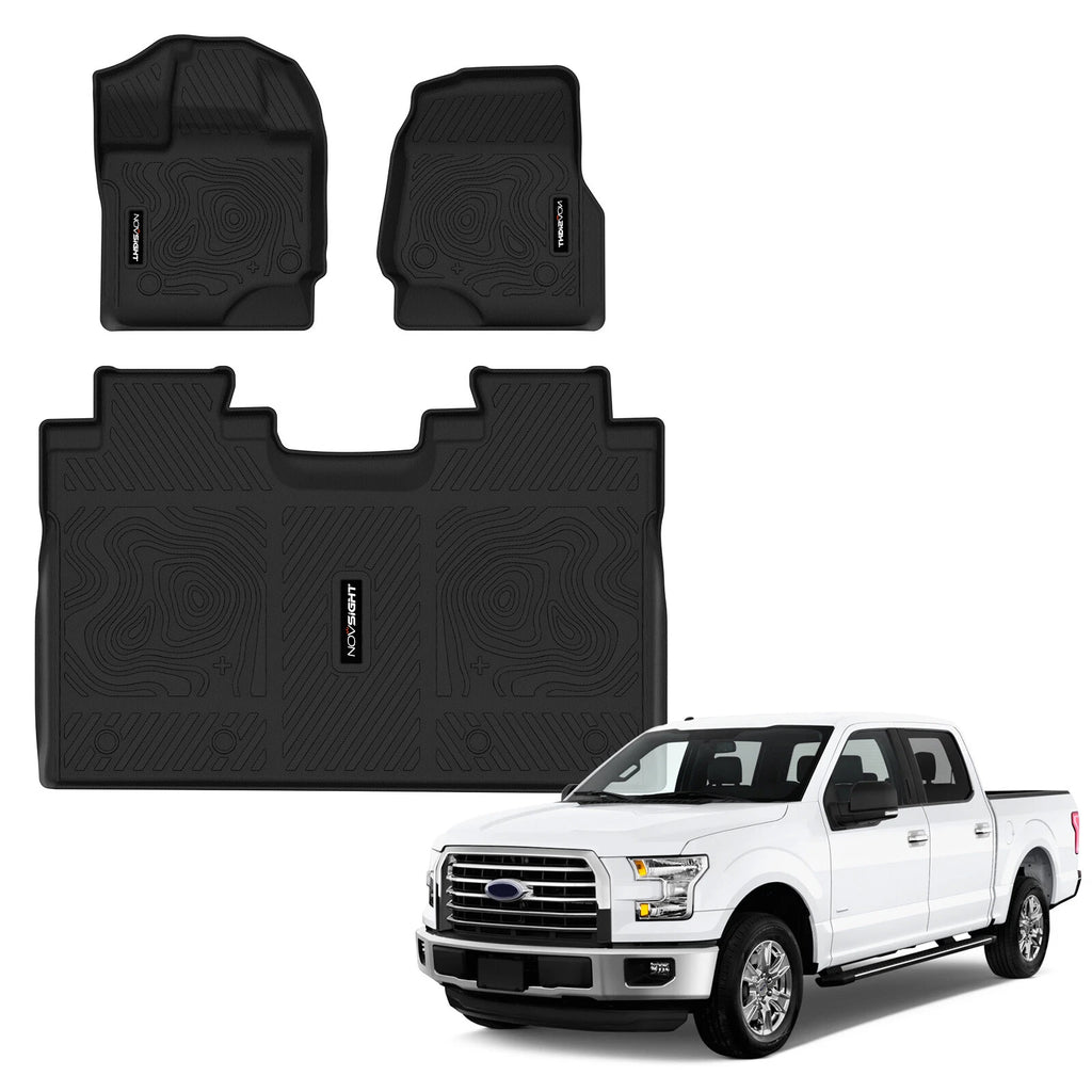 Set of 4 Floor Mats Liners for Ford F-150/F-150 Super Crew Cab (2015–2024)