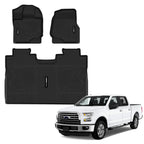 Set of 4 Floor Mats Liners for Ford F-150/F-150 Super Crew Cab (2015–2024)