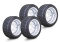 Set of 4 Wanda Golf Cart Tire Assembly 225/35-12 w/4x4" PCD ET-25.4 Silver Wheel