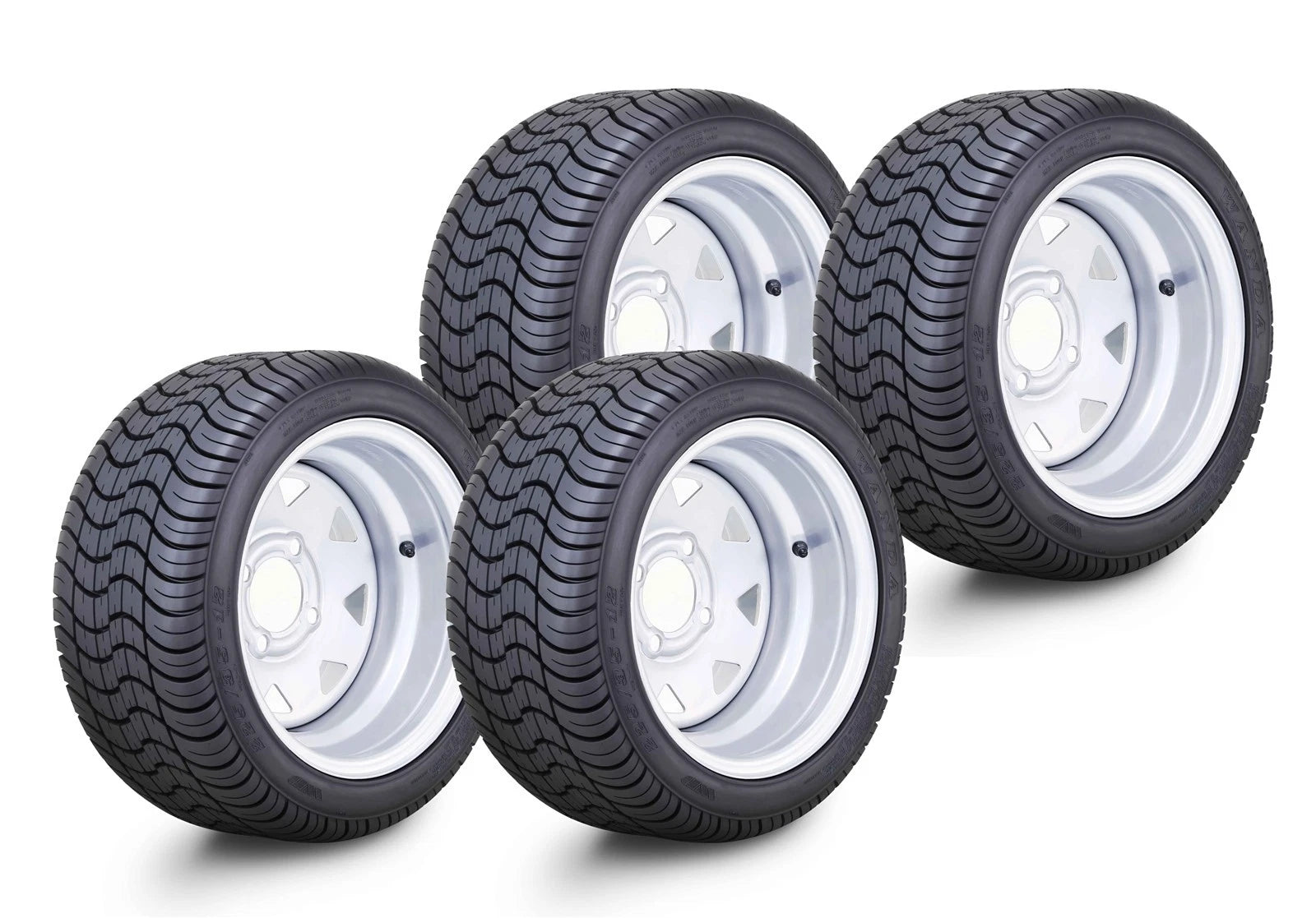Set of 4 Wanda Golf Cart Tire Assembly 225/35-12 w/4x4" PCD ET-25.4 Silver Wheel