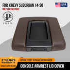 Leather Console Lid Armrest Cover for Chevy Suburban (2014–2020) Cocoa