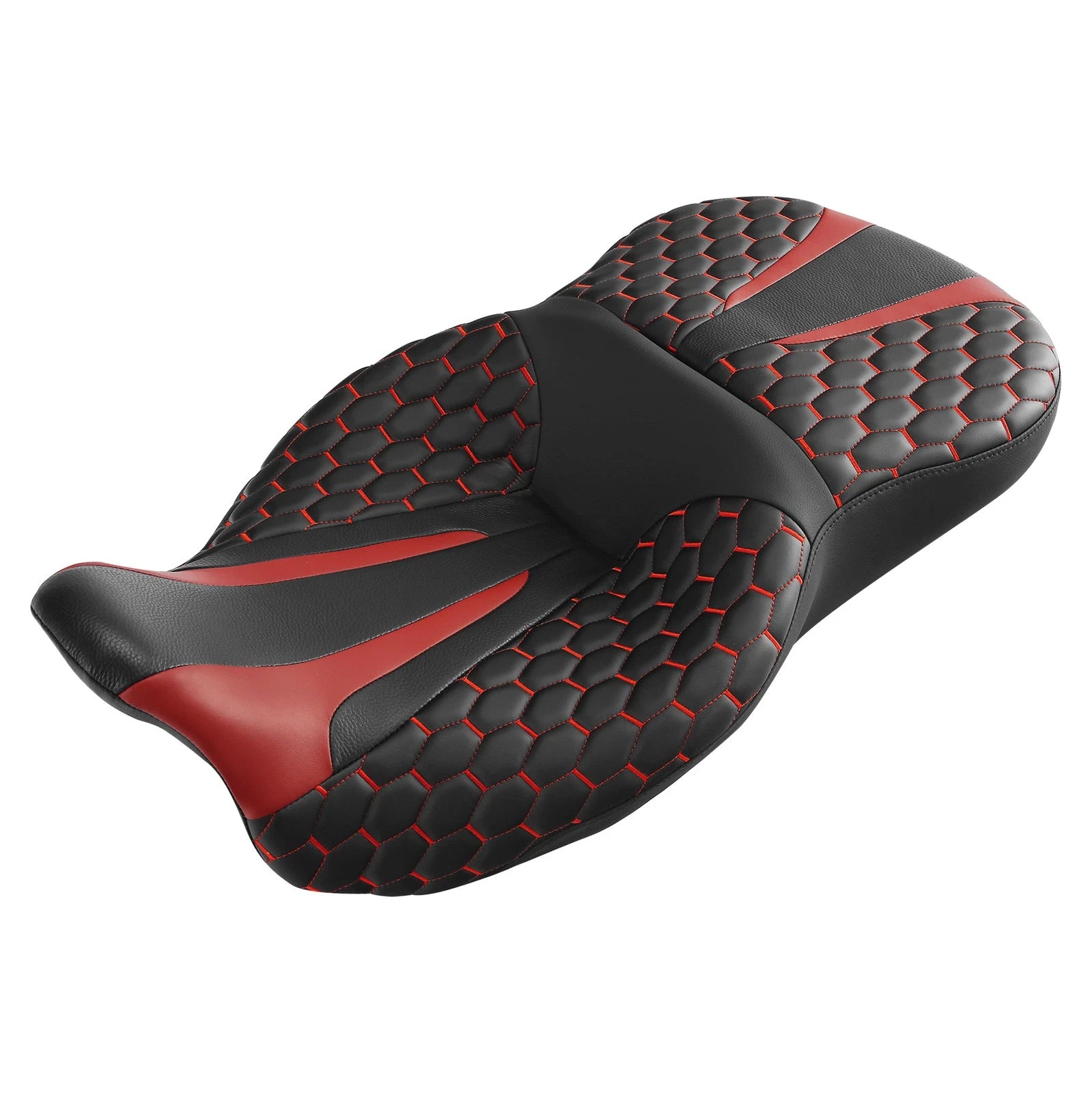 Black Red Driver Rider Passenger Seat for Harley Electra Street Tri Glide (2009–2023)