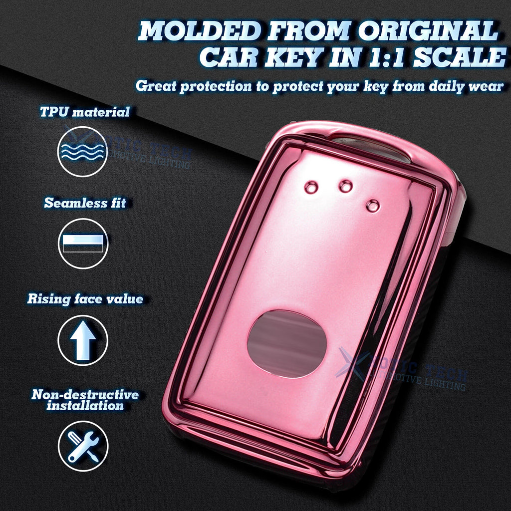 Pink Soft TPU Remote Key Fob Cover Case for Mazda 3 (2019-2025)