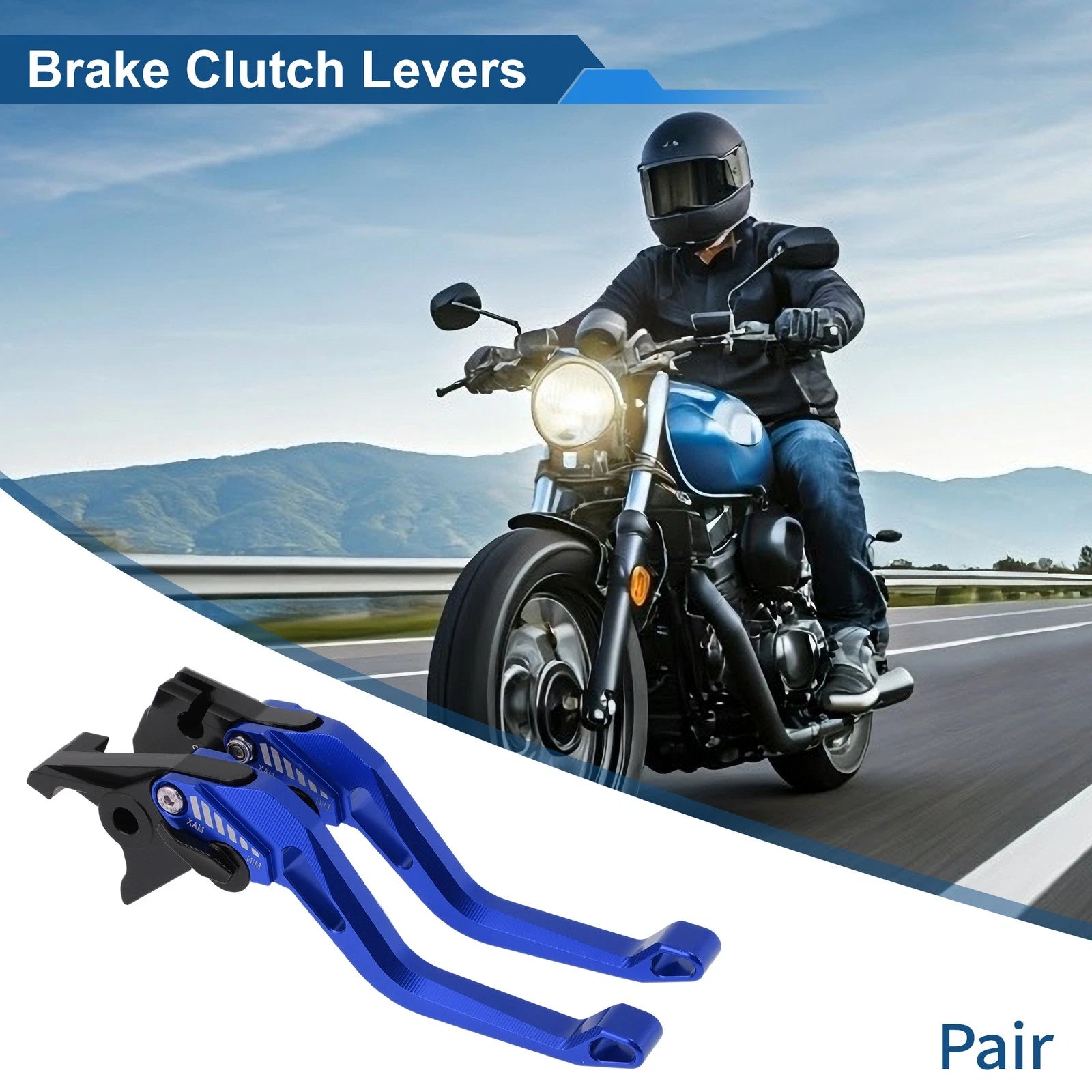 Short Brake Clutch Levers for Suzuki GSX-8S (2023–2025) - Solid Blue, 1 Pair