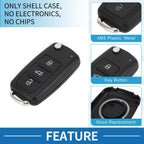 3 Buttons Keyless Entry Remote Key Shell Case for Volkswagen Caddy (2011–2013)