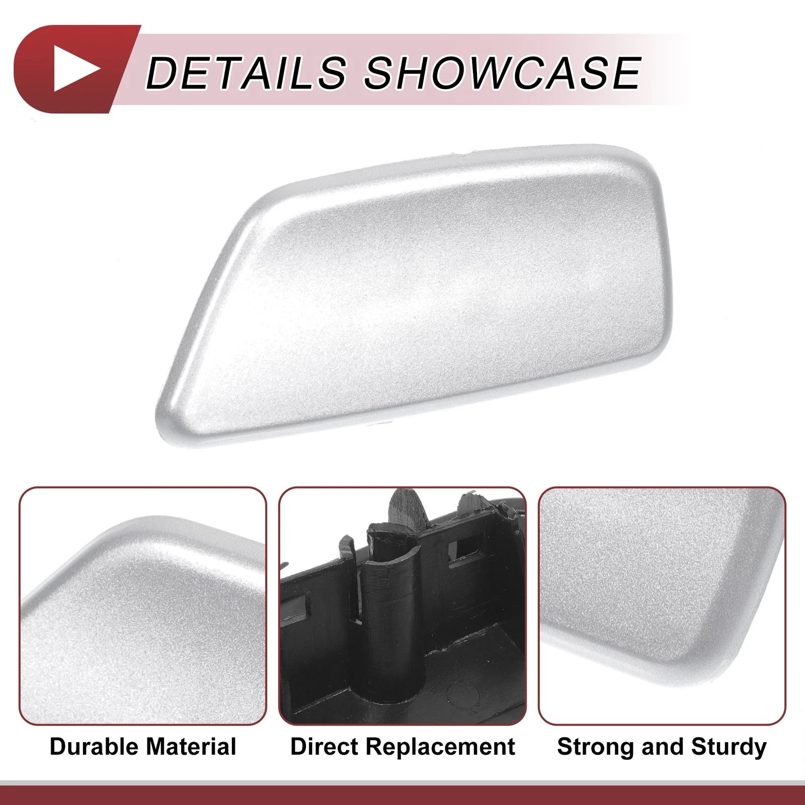 Front Left Washer Nozzle Cover Cap for Subaru Forester (2009–2012) Silver Tone