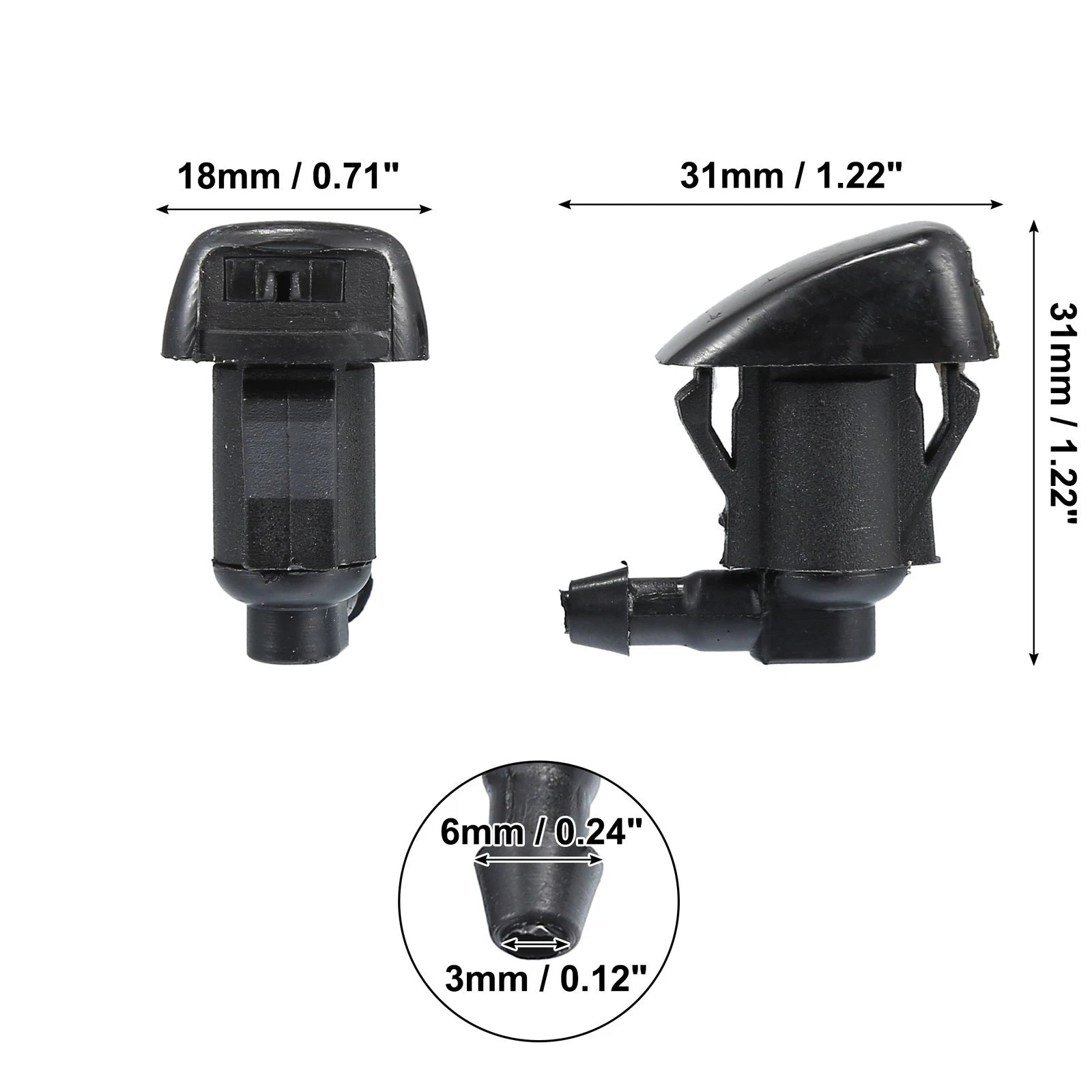 1 Pair Windshield Washer Nozzles for Toyota Solara (2004–2008)