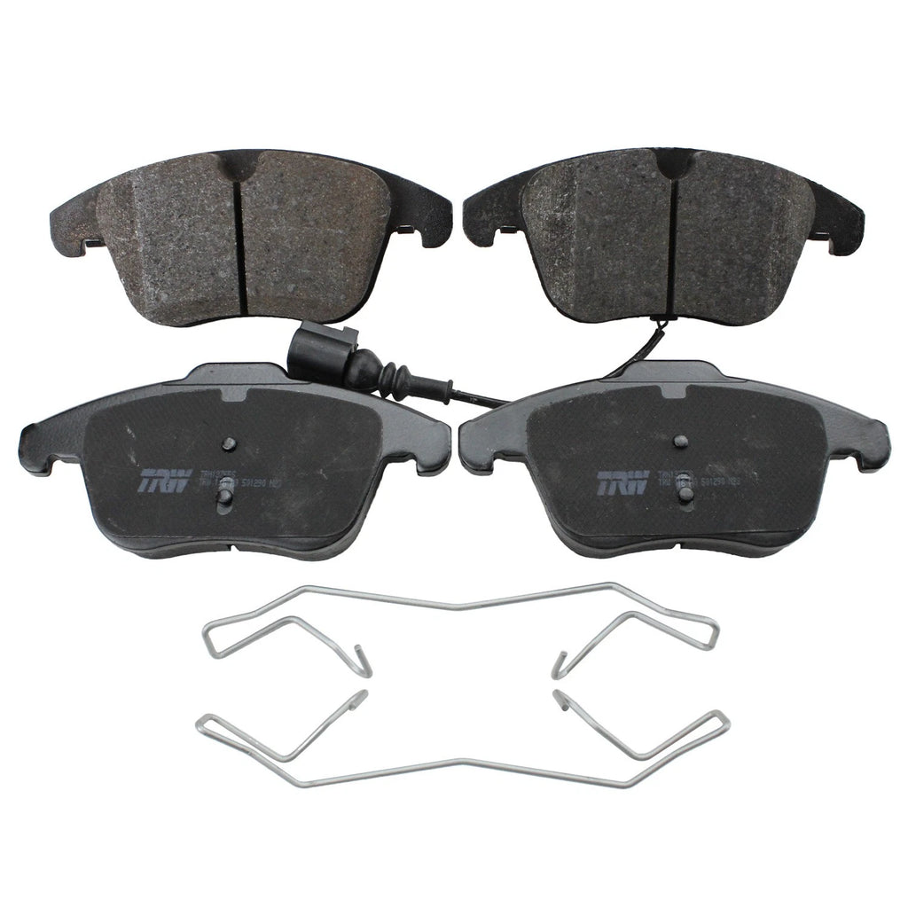 Set of 4 DuraGo Front Rotors & TRW Pro Low-Metallic Brake Pads for Passat Tiguan Q3 (2012–2021)