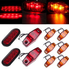 10x LED Truck Trailer Stop Turn Tail Side Marker Lights for Universal