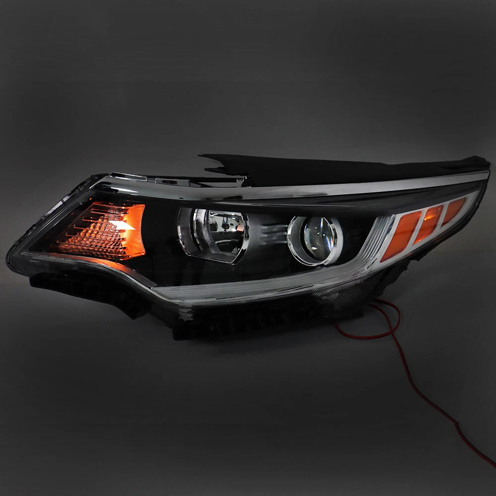 Headlight Headlamps for Kia Optima (2016-2018) Left Chrome Halogen