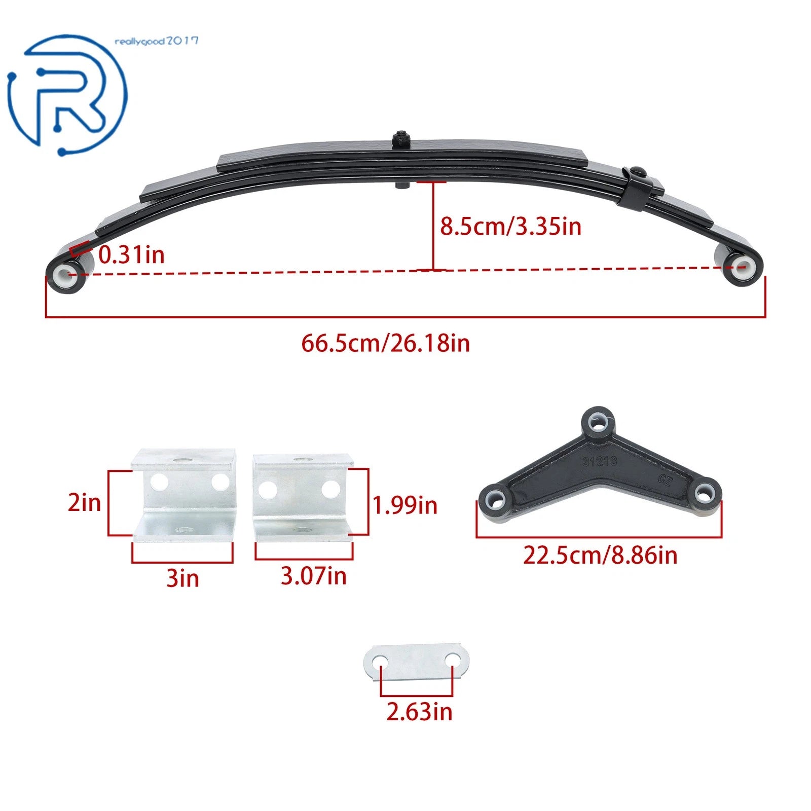 Tandem Trailer Axle Suspension Kit for 3500lbs Trailers (1750lbs)