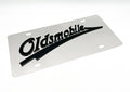 Chrome Metal License Plate for Oldsmobile Emblem Logo (Universal)