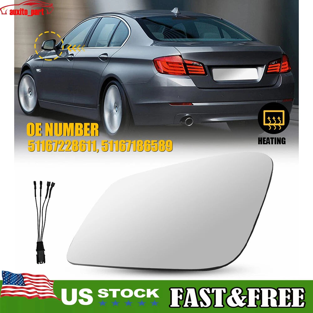 Mirror Glass for BMW 528 535 550 (2010â2016) - Driver Left Side