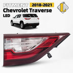 Left Driver Side Inner LED Tail Light Assembly for Chevrolet Traverse (2018–2021)